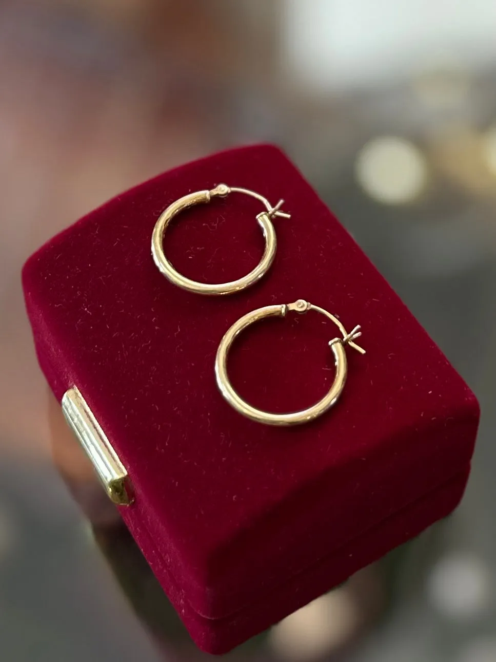Vintage Gold Plated Sterling Silver 925 Thin Hoop Earrings Hoops Minimalist