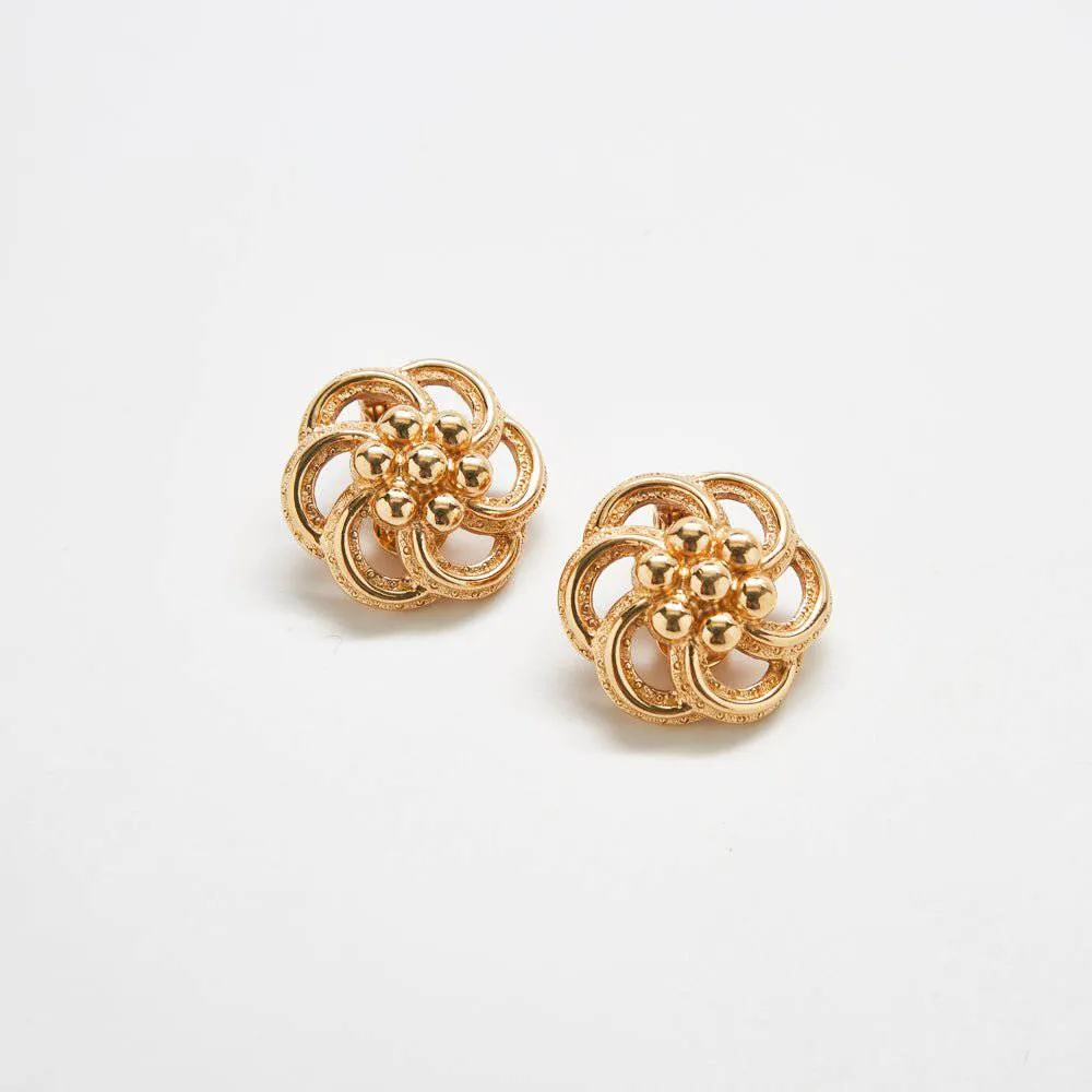 Vintage Gold Swirl Monet Earrings