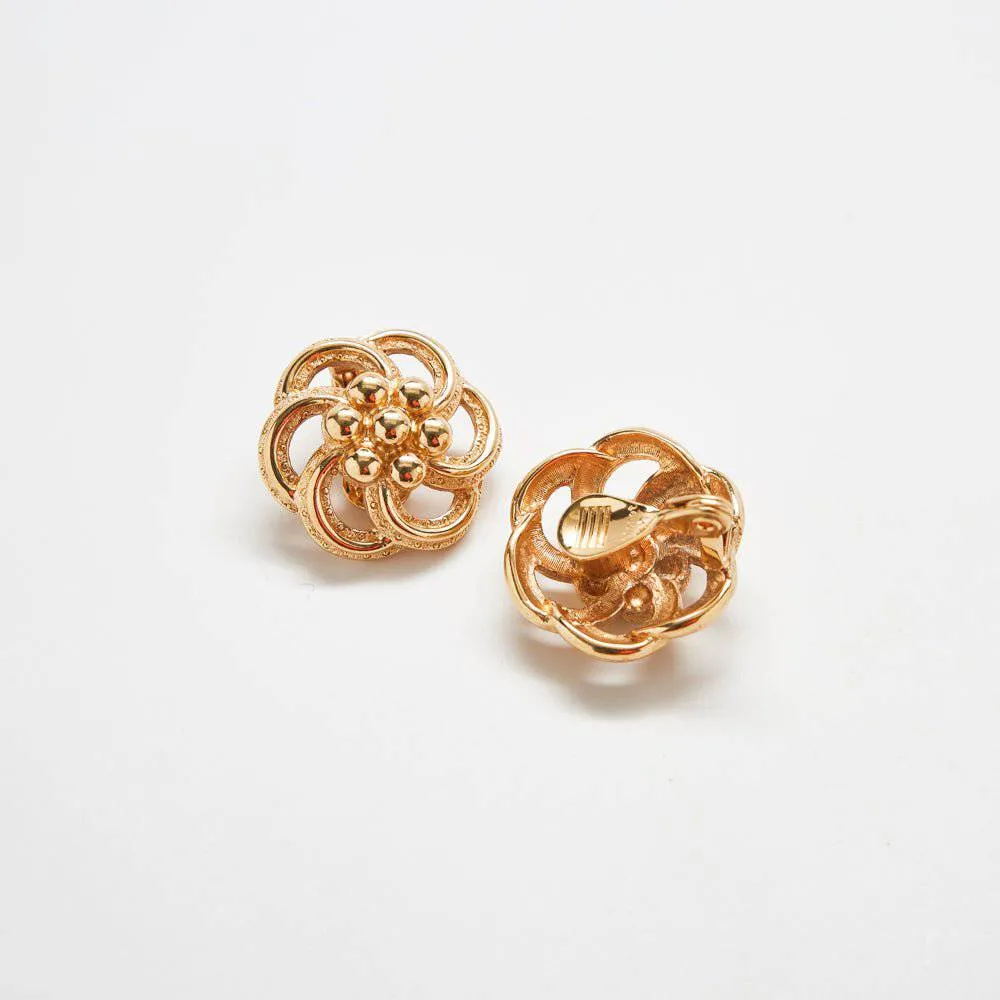 Vintage Gold Swirl Monet Earrings