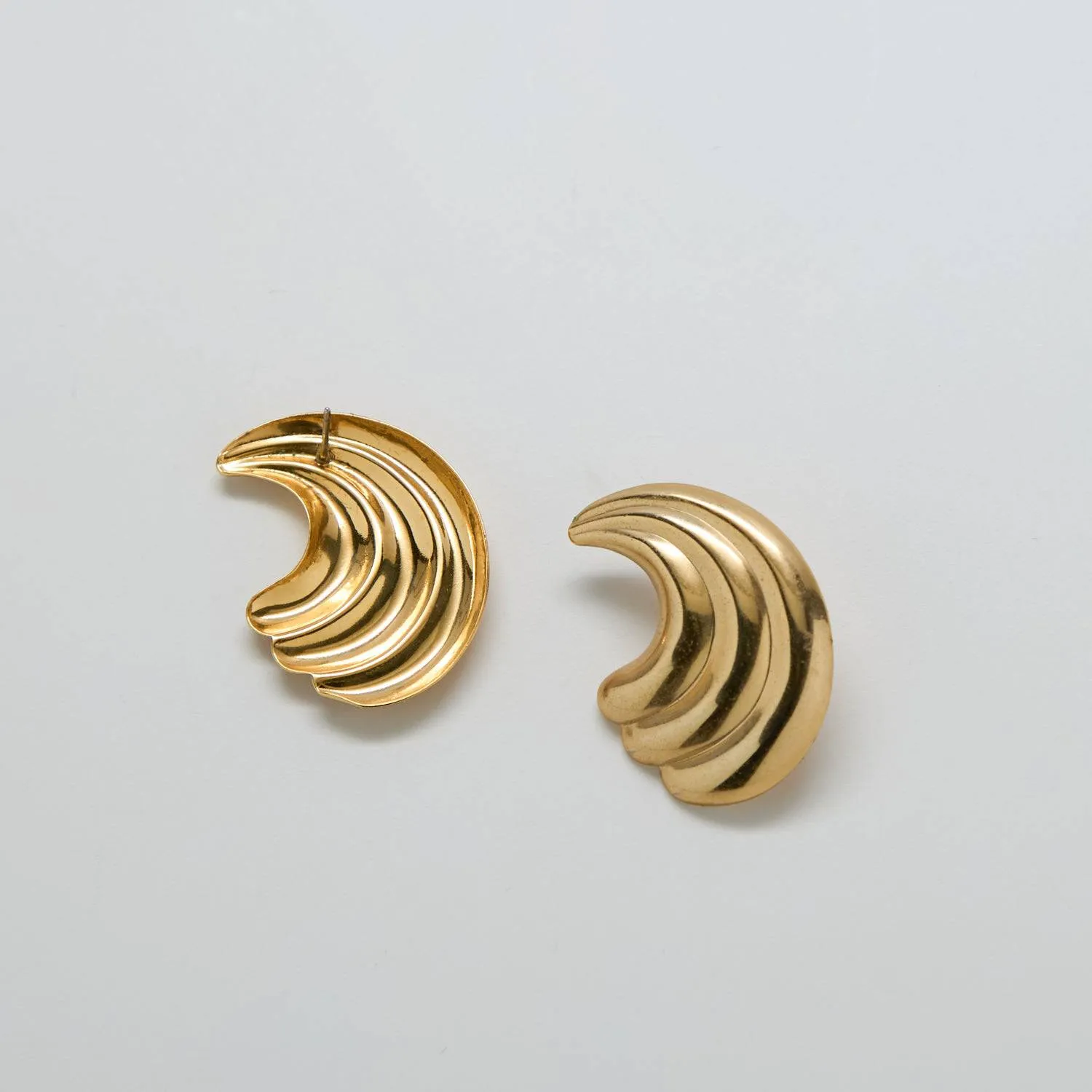 Vintage Gold Swirl Statement Earrings