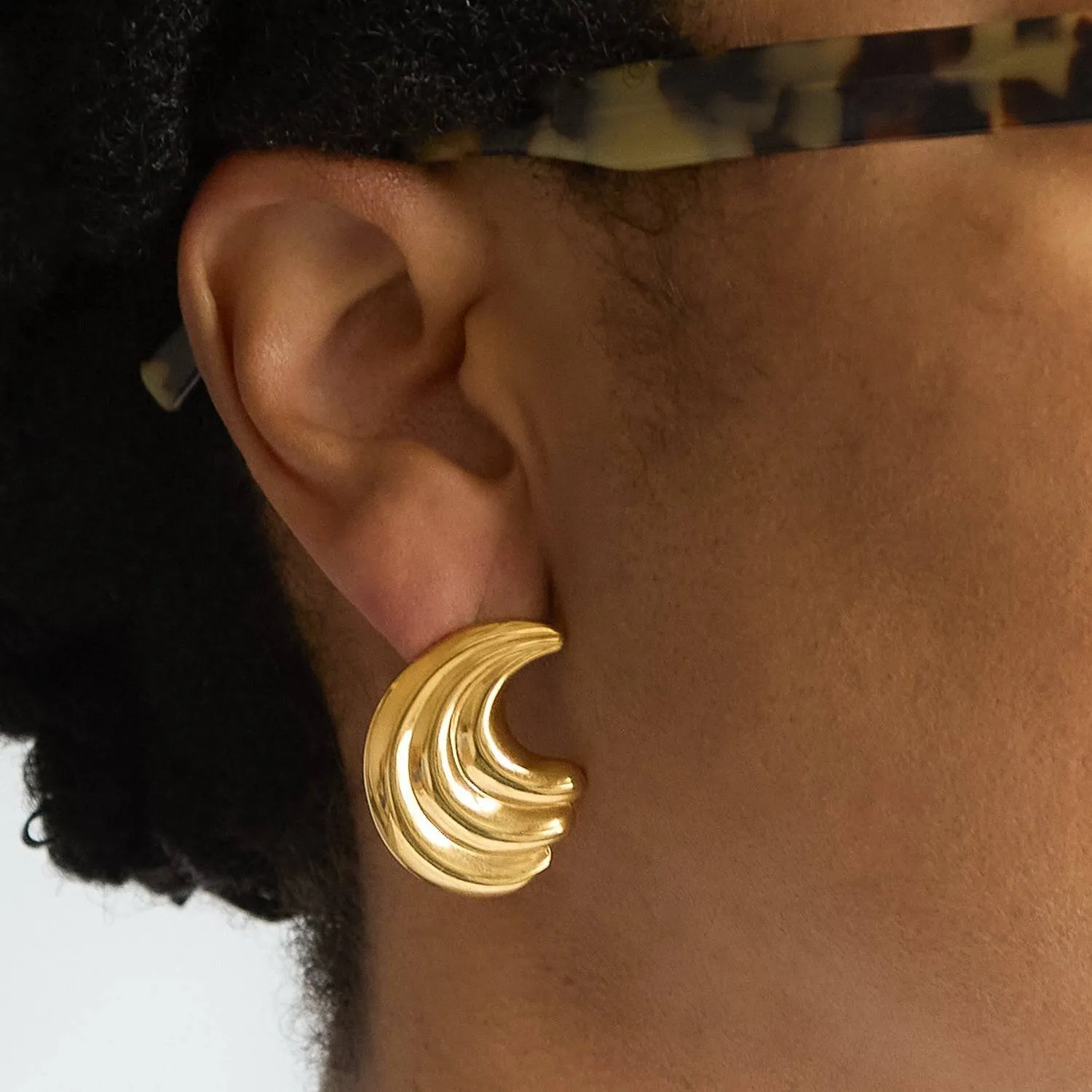 Vintage Gold Swirl Statement Earrings