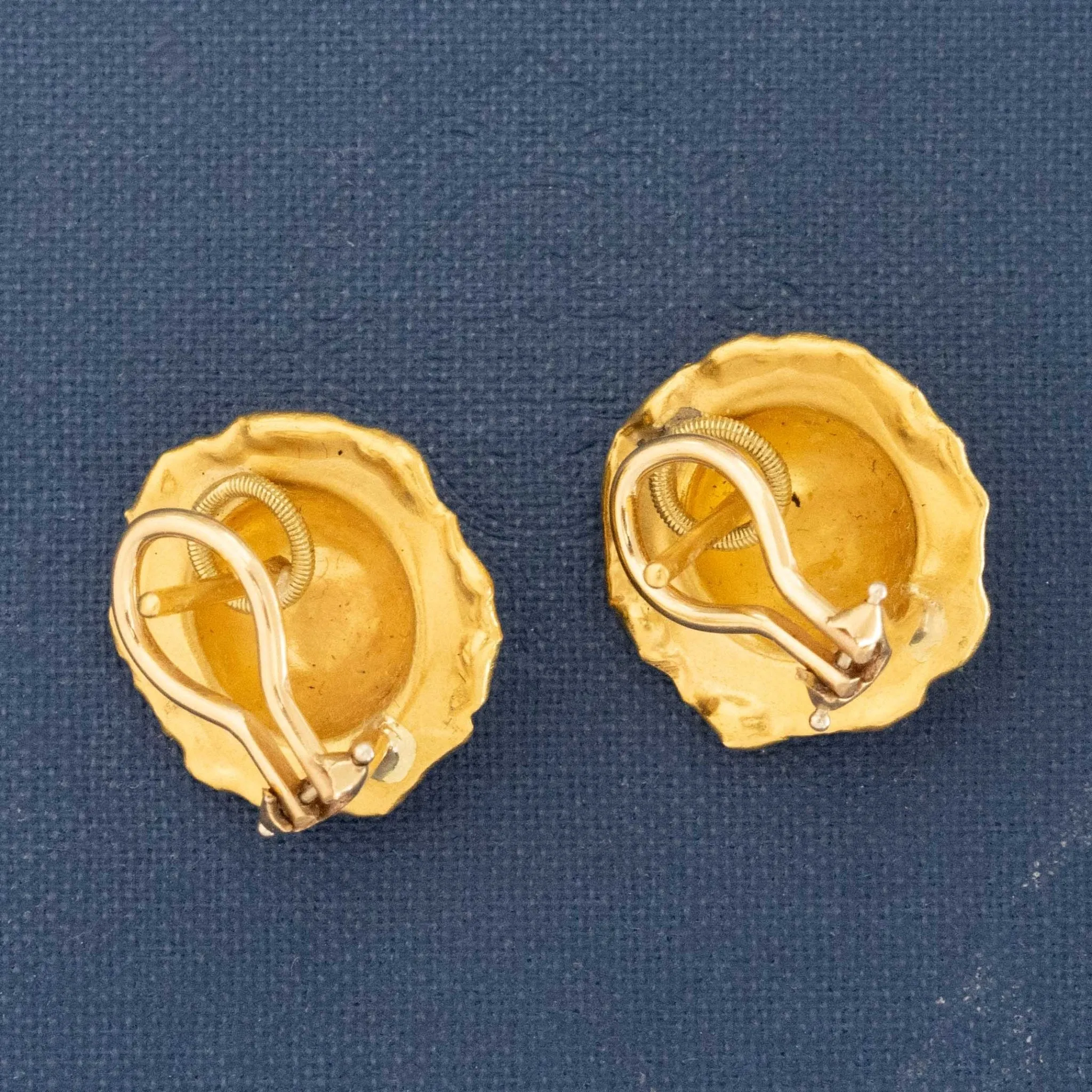 Vintage High Karat Orb Earrings by Jean Mahie