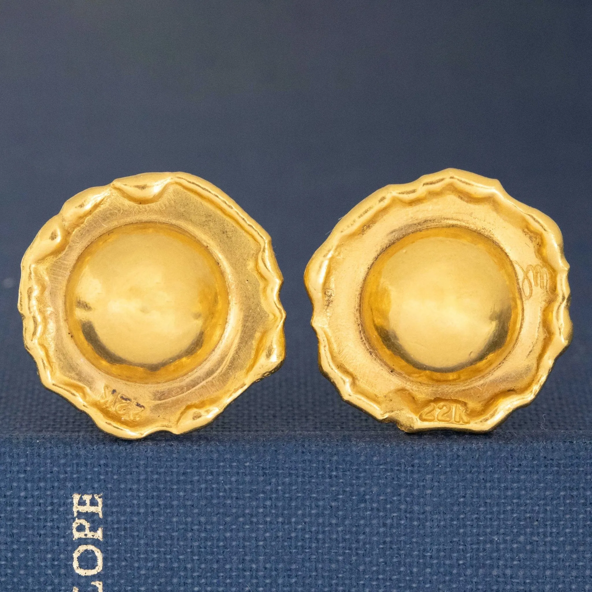 Vintage High Karat Orb Earrings by Jean Mahie