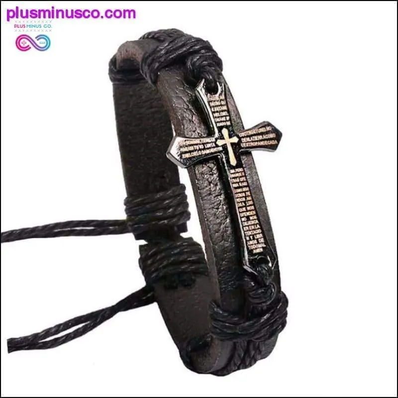 Vintage Leather Bracelets & Bangles Metal Cross Jesus Charm
