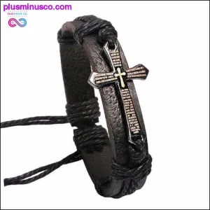Vintage Leather Bracelets & Bangles Metal Cross Jesus Charm