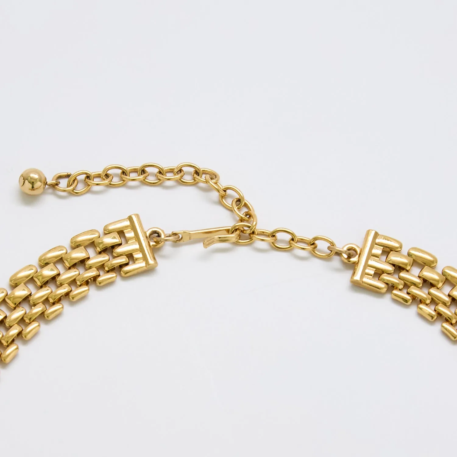 Vintage Napier Gold Pave Statement Necklace