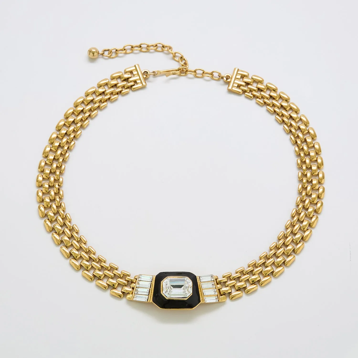 Vintage Napier Gold Pave Statement Necklace