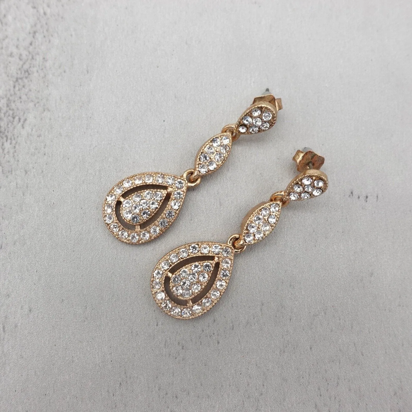 Vintage - Rhinestone Drop Earrings
