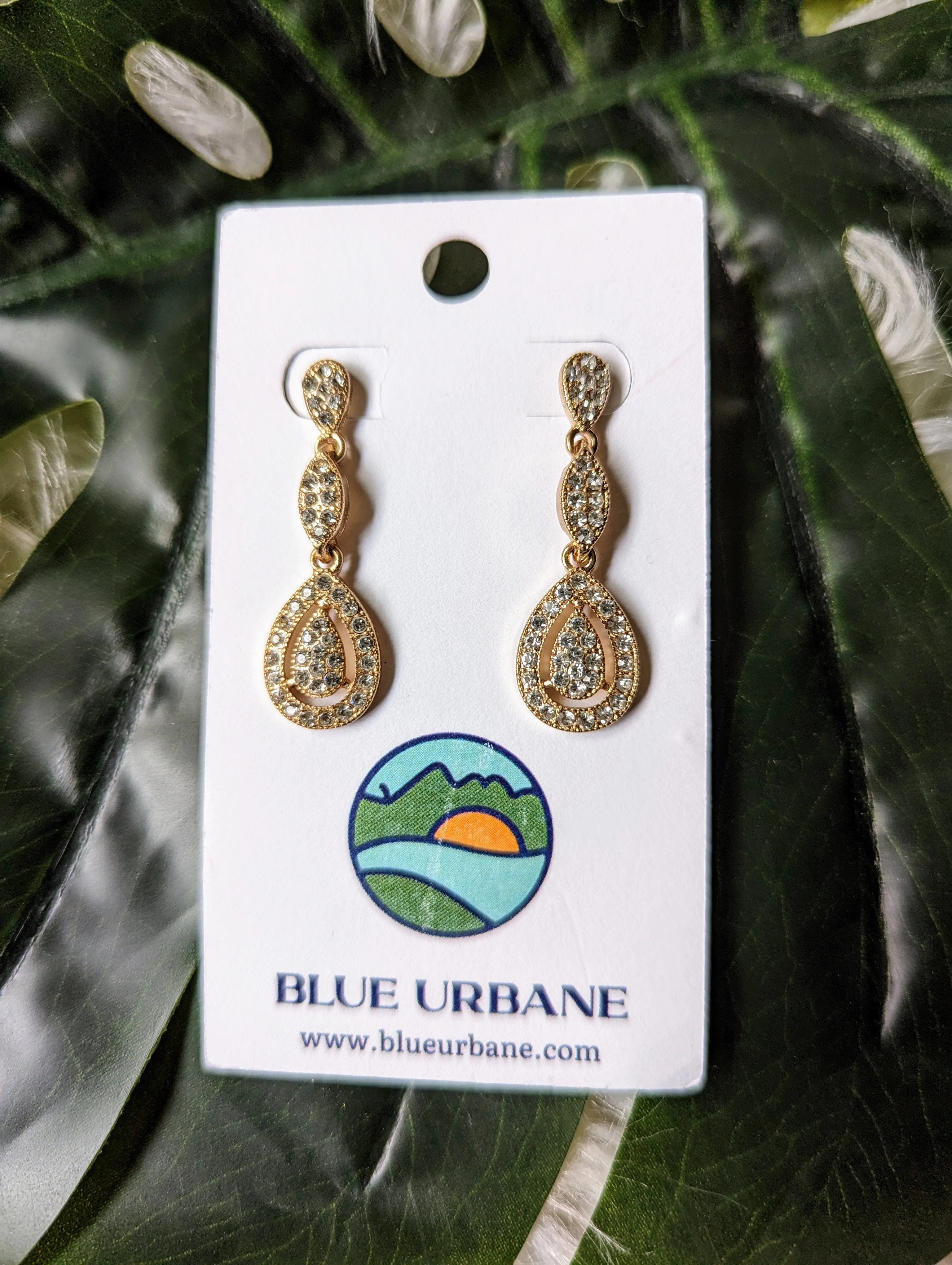 Vintage - Rhinestone Drop Earrings
