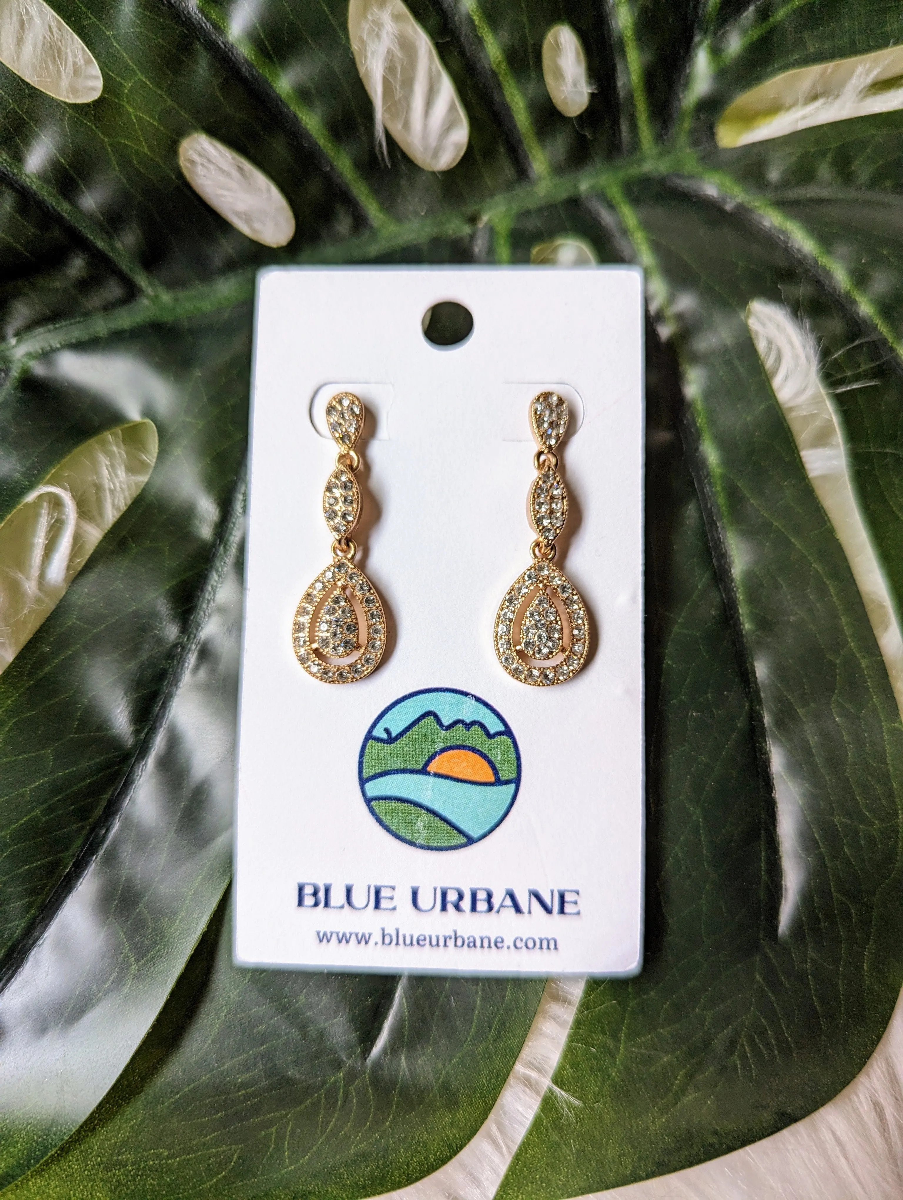 Vintage - Rhinestone Drop Earrings