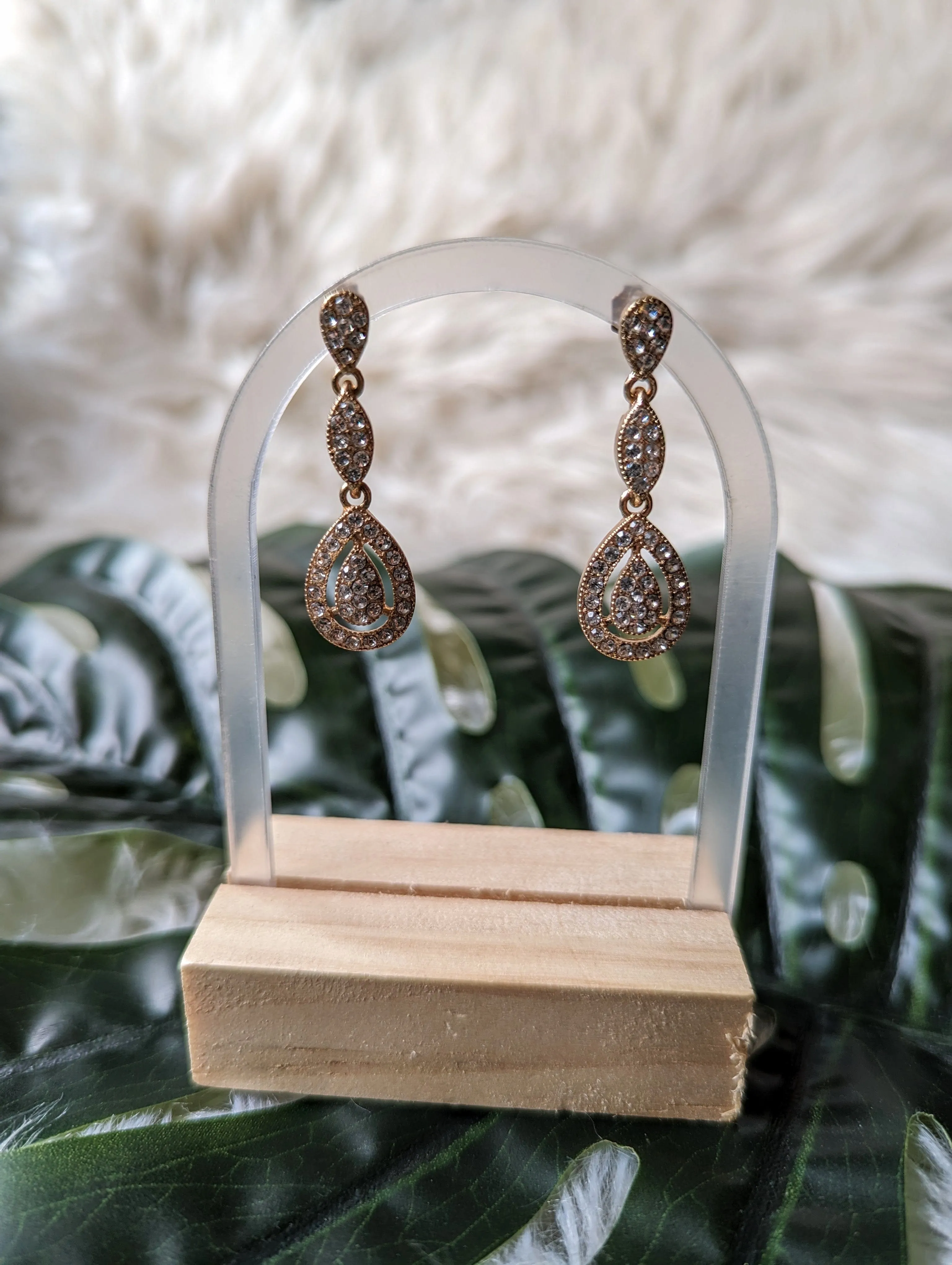 Vintage - Rhinestone Drop Earrings