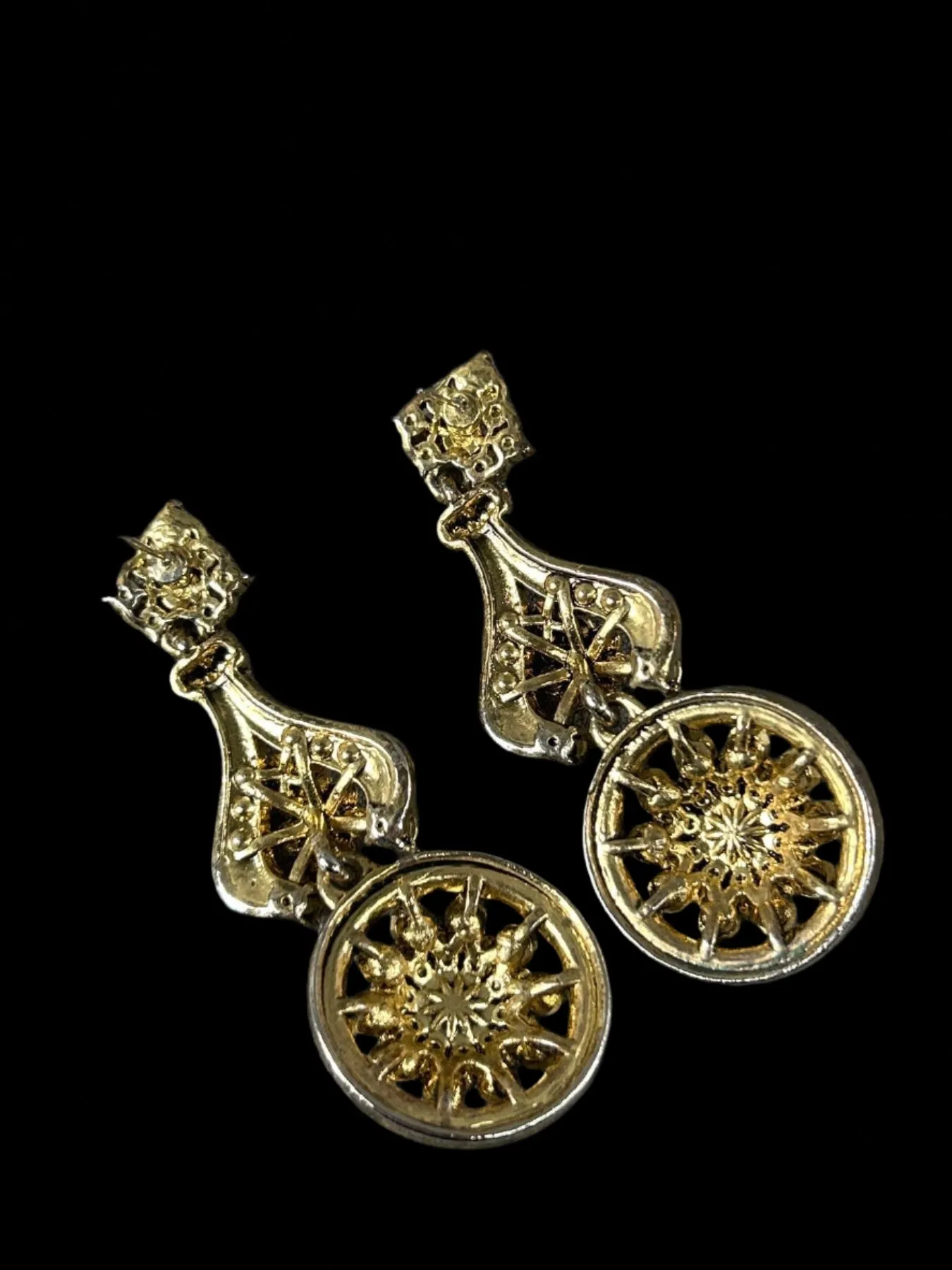 Vintage Rhinestone Earrings Necklace Set