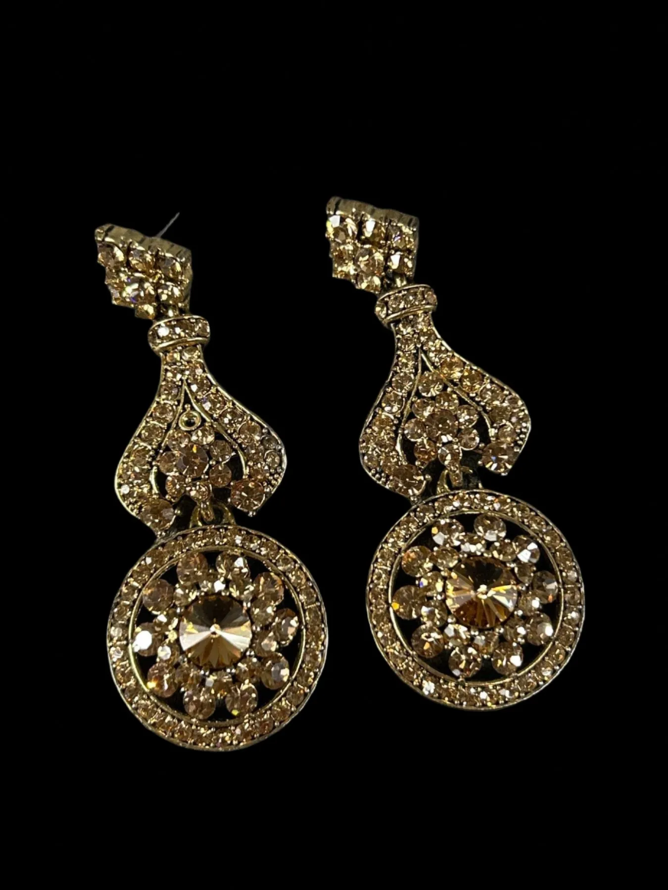 Vintage Rhinestone Earrings Necklace Set