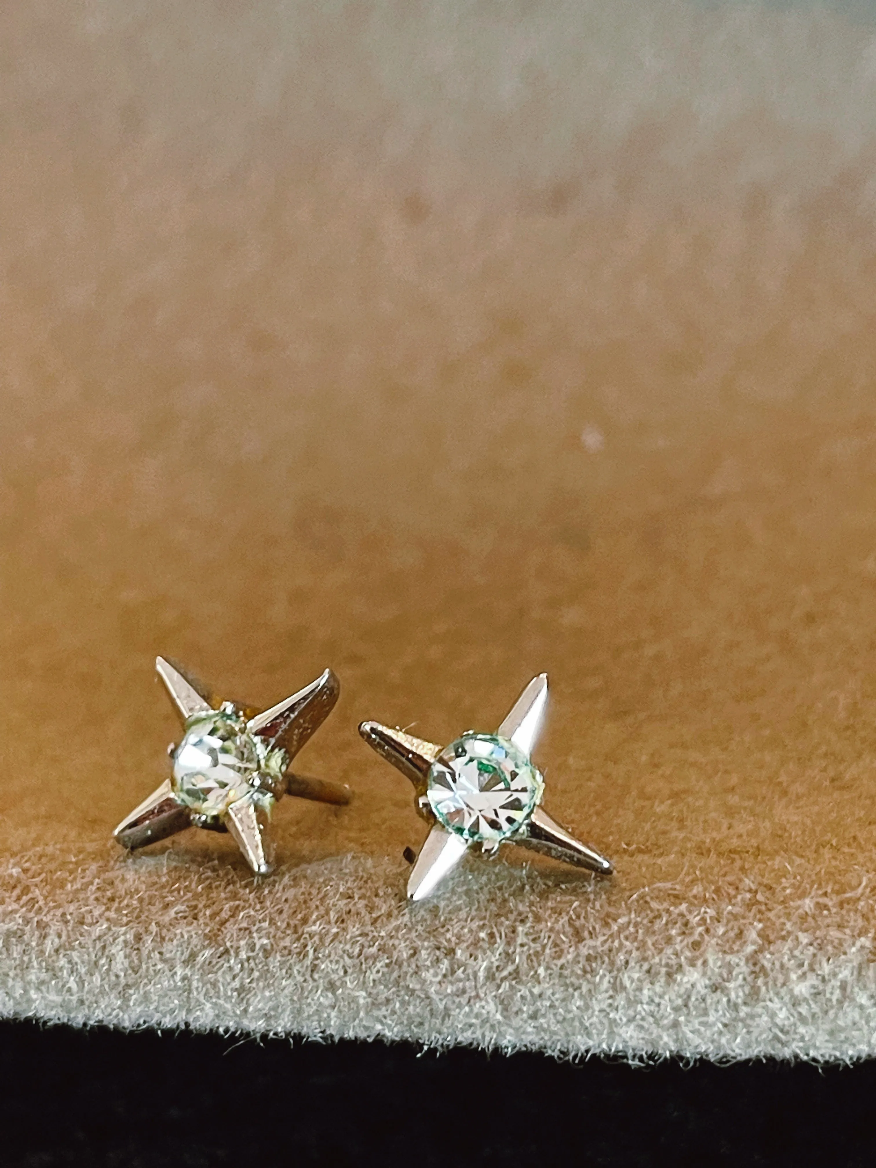 Vintage Rhinestone Star Earrings