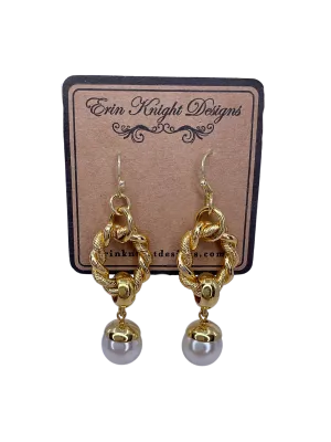 Vintage Rope and Pearl Earrings