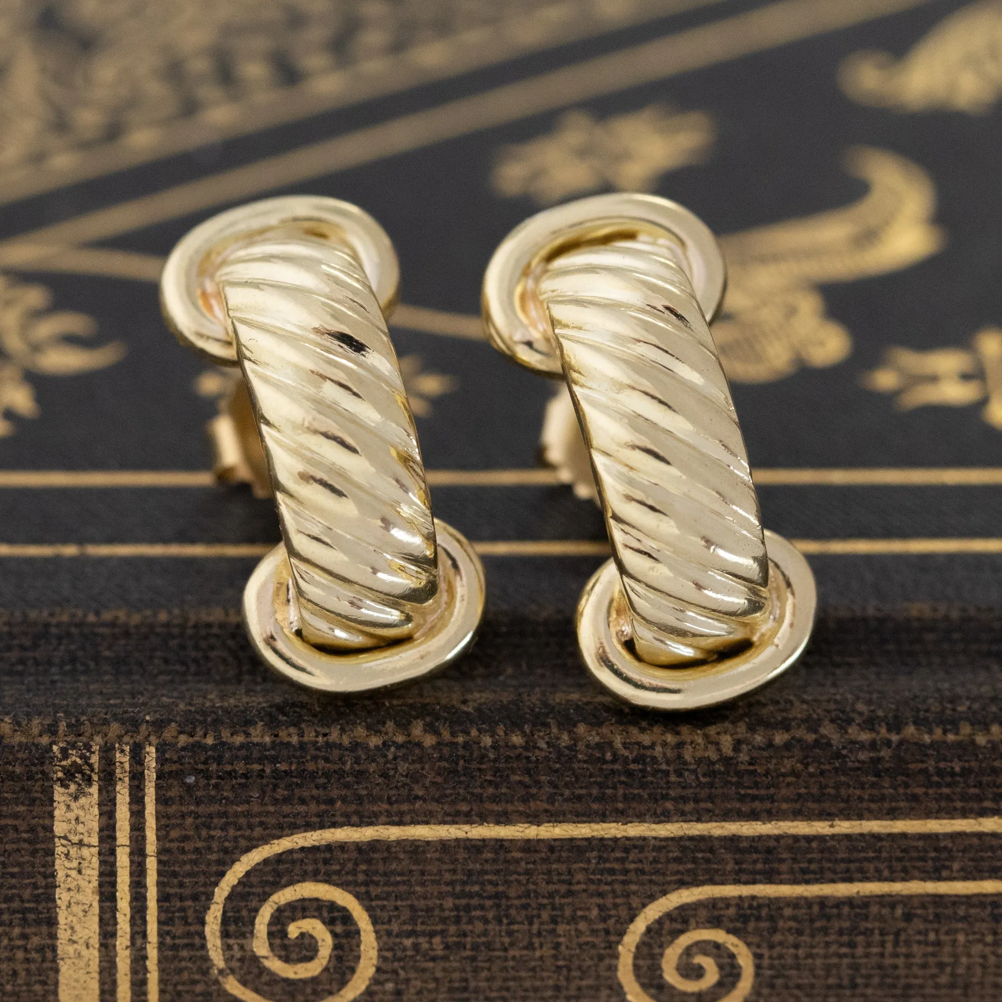 Vintage Rope Hoop Earrings by Cipullo