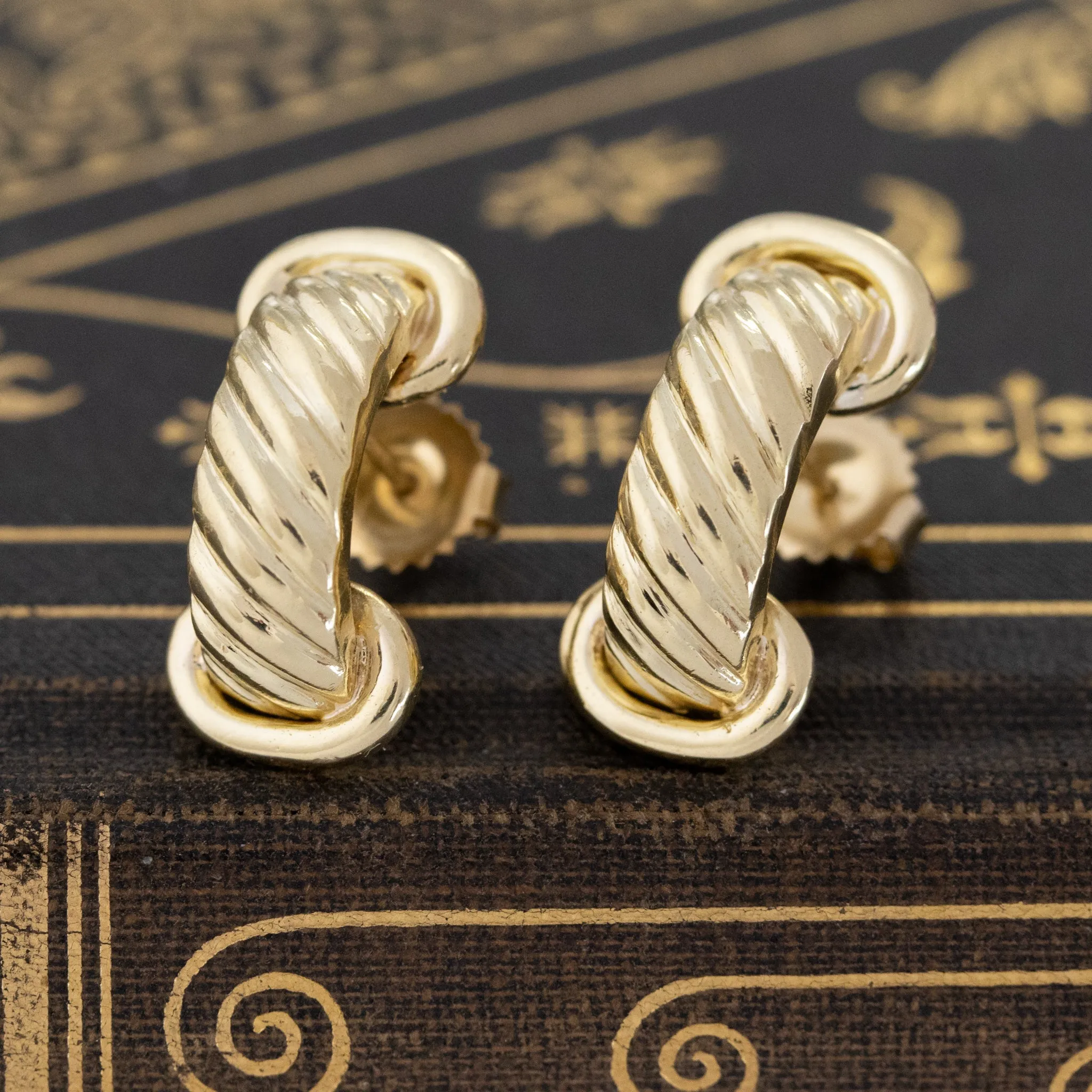 Vintage Rope Hoop Earrings by Cipullo
