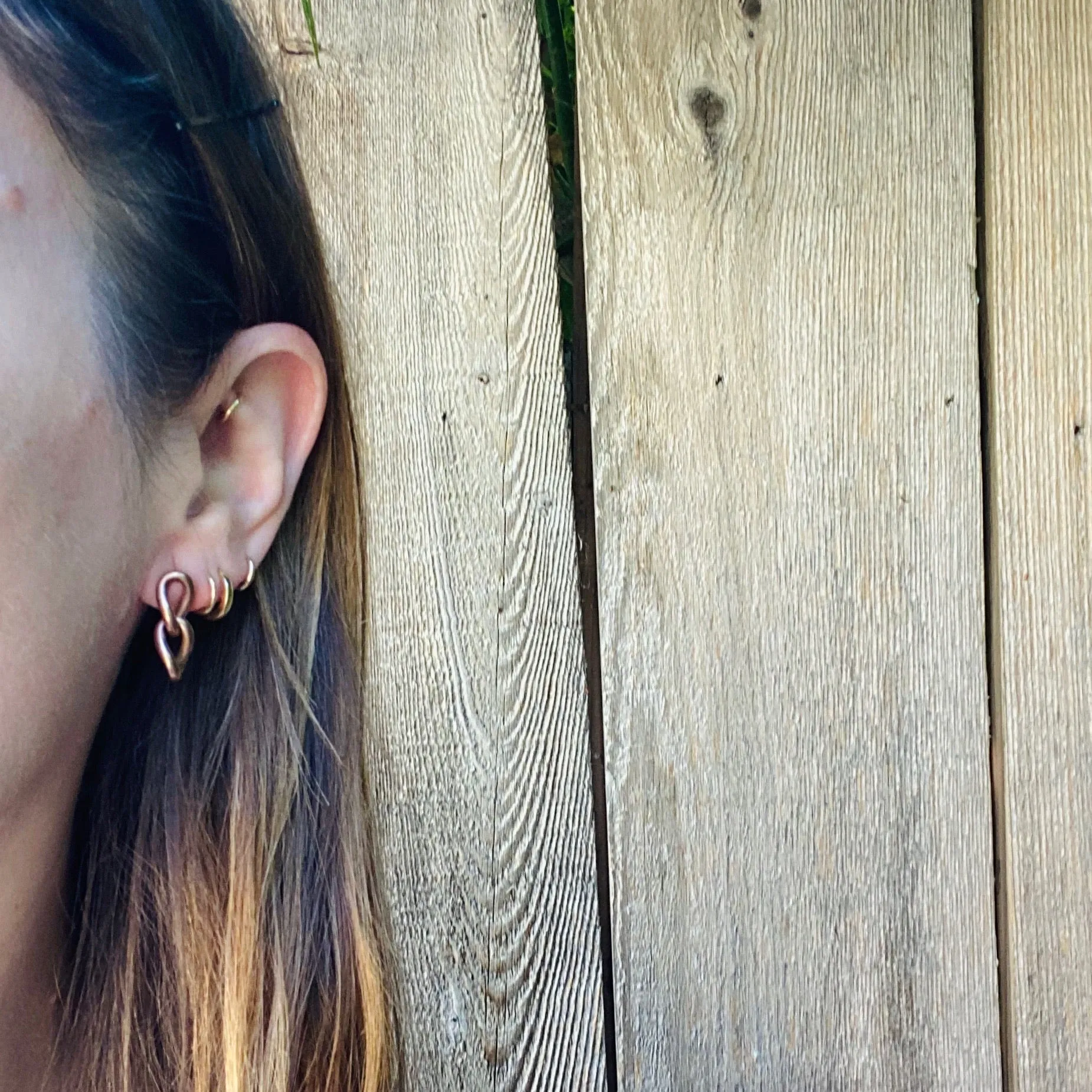 Vintage Rosy Chain Link Earrings