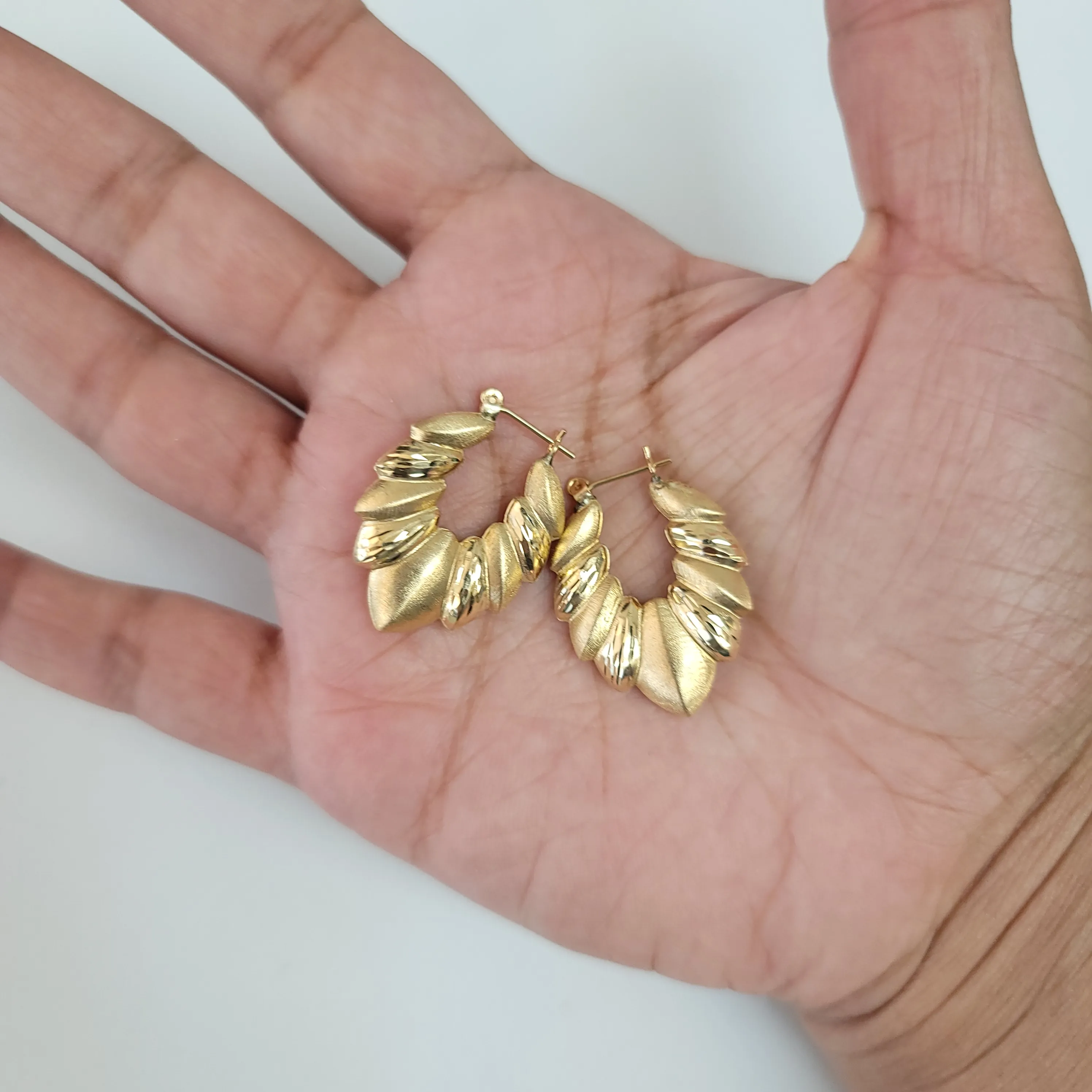 Vintage Shrimp Creole Earrings with Matte & Diamond Cut Finish