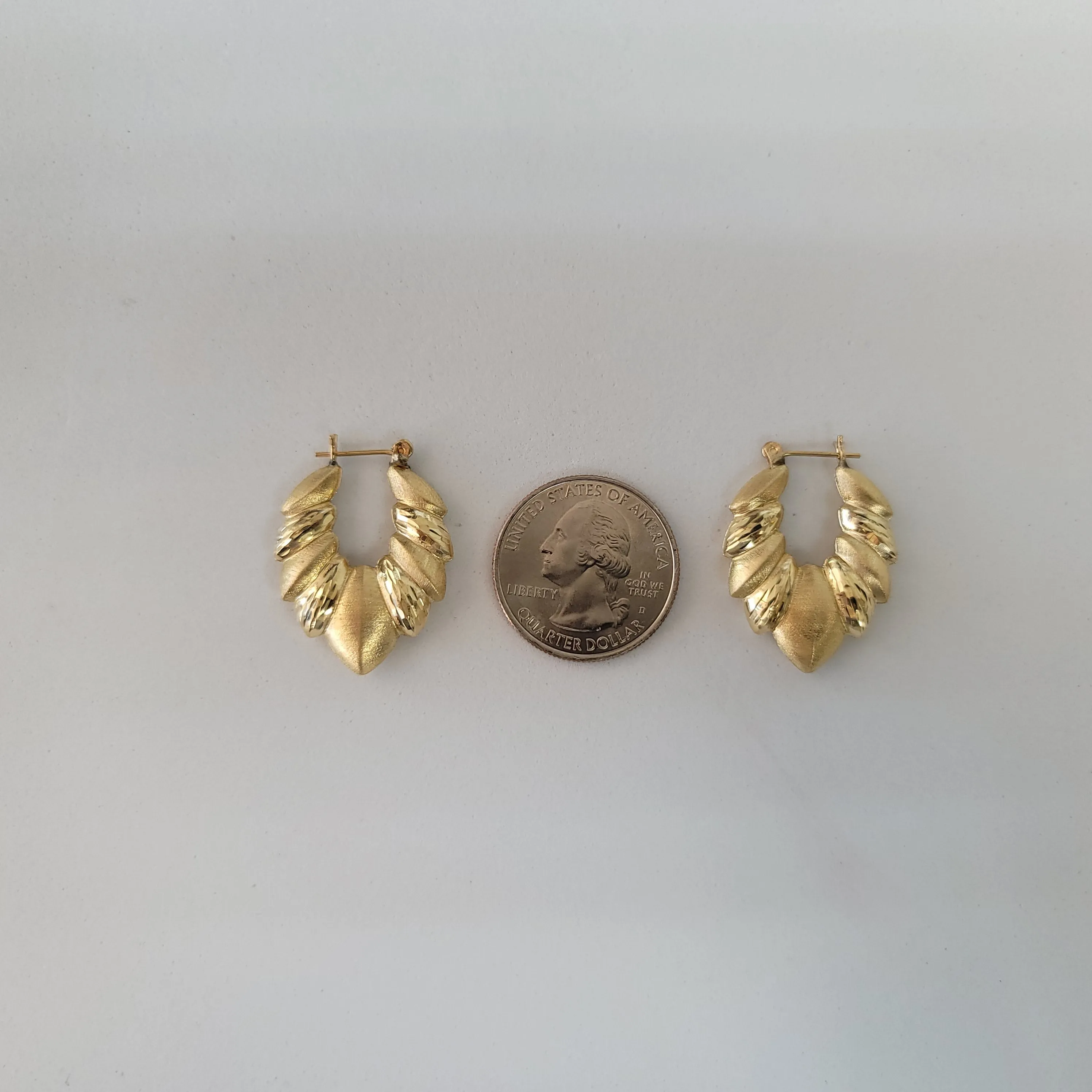 Vintage Shrimp Creole Earrings with Matte & Diamond Cut Finish