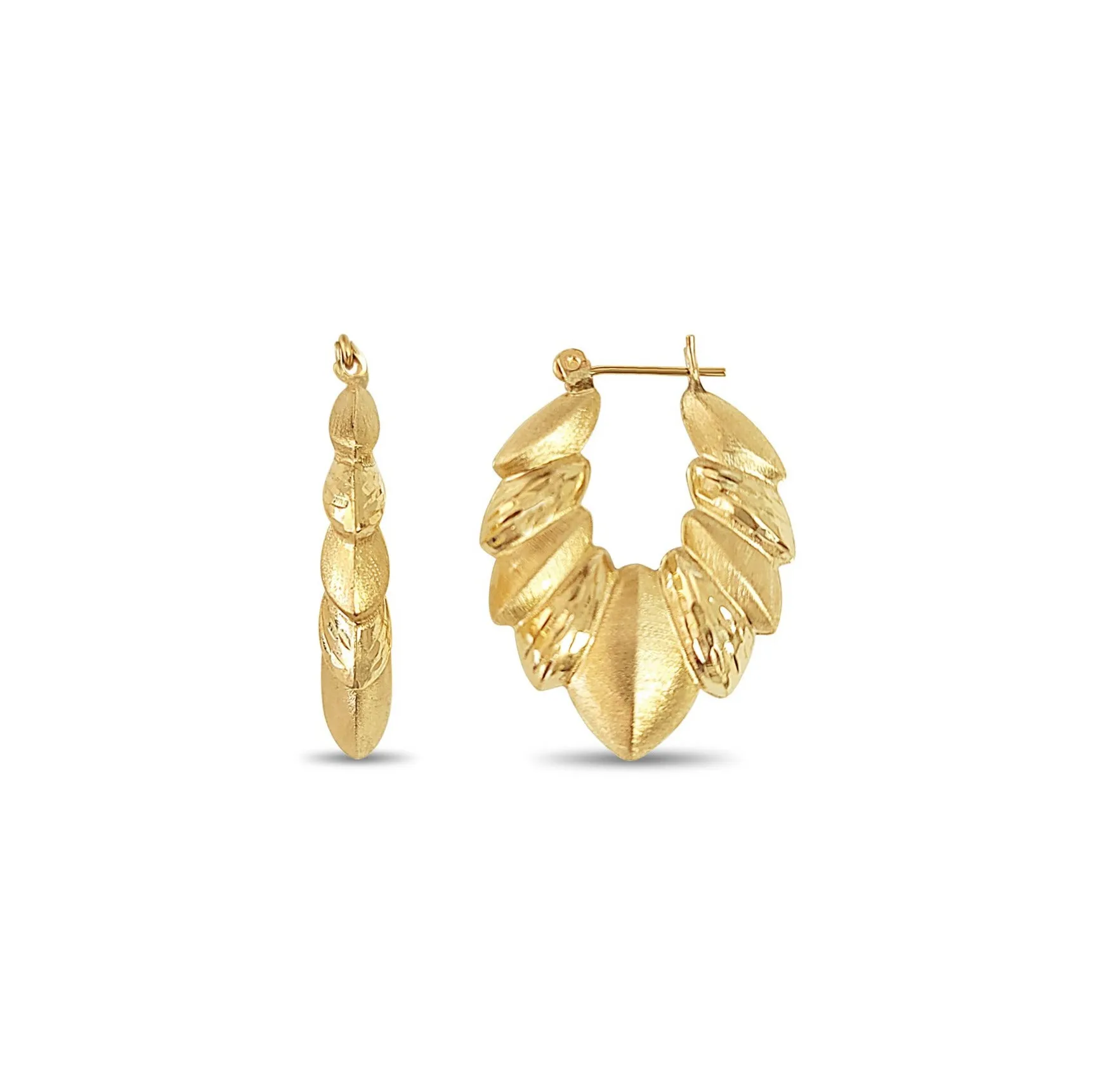 Vintage Shrimp Creole Earrings with Matte & Diamond Cut Finish