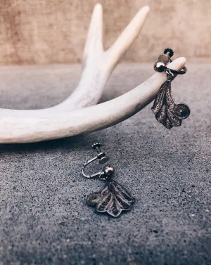 Vintage Silver Filigree Drop Earrings