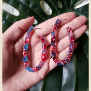 Vintage - Spotted Hoop Earrings - Multiple Colors