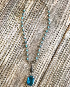 Vintage Style Crystal Pendant Necklace