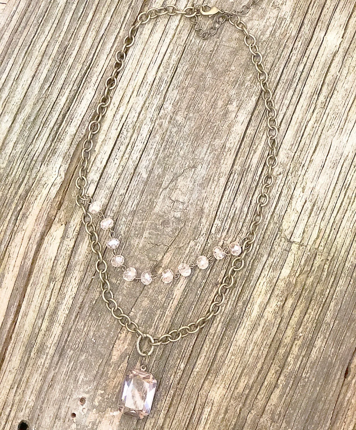 Vintage Style Crystal Pendant Necklace