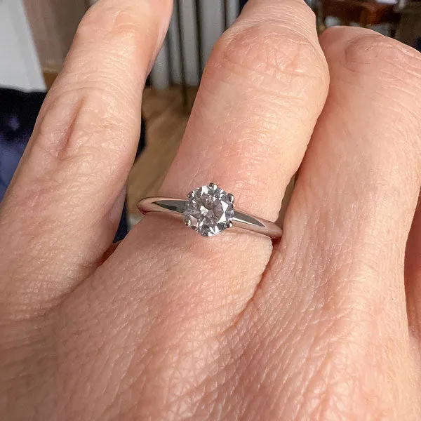 Vintage Tiffany & Co Diamond Solitaire Engagement Ring, RBC 0.50ct.