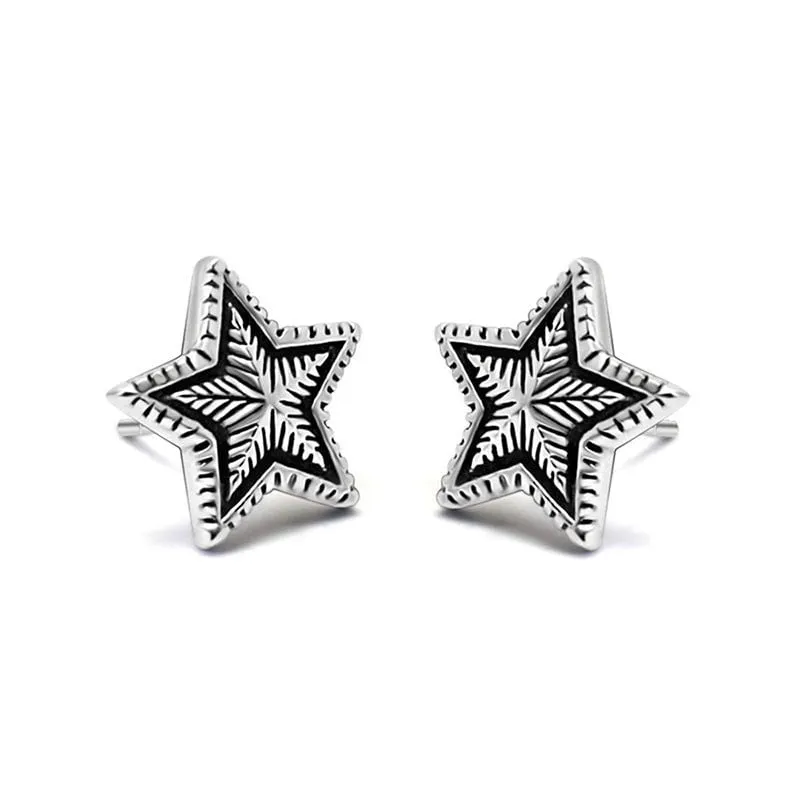 Vintage Titanium Star Earrings - Accessories for Men and Women