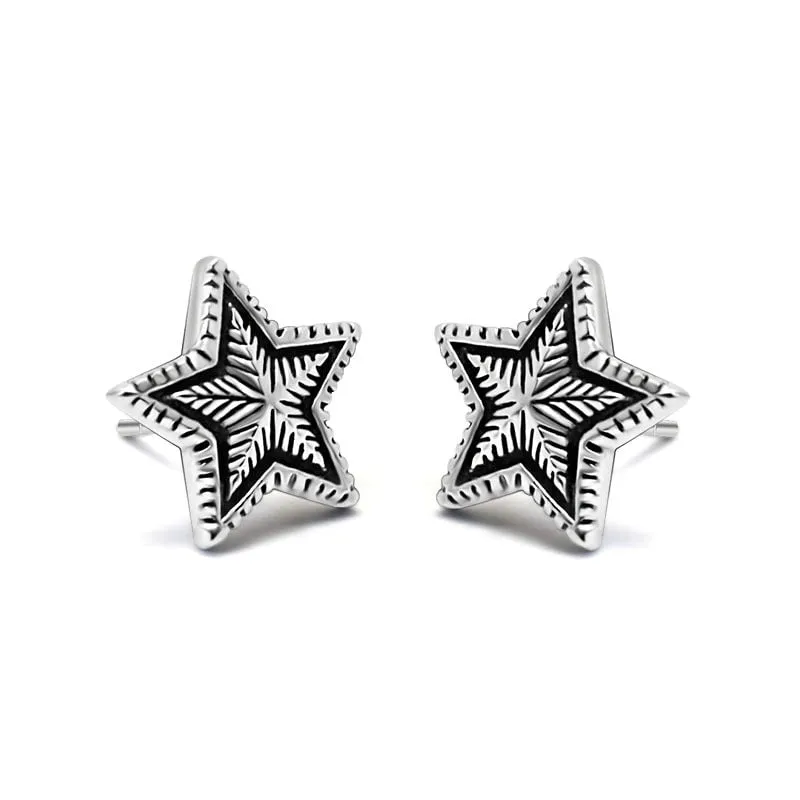Vintage Titanium Star Earrings - Accessories for Men and Women