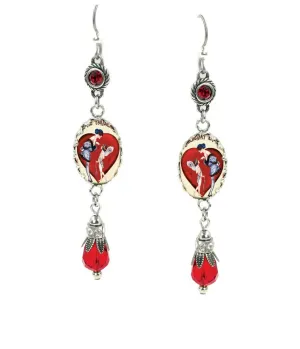 Vintage Valentine Teardrop Earrings