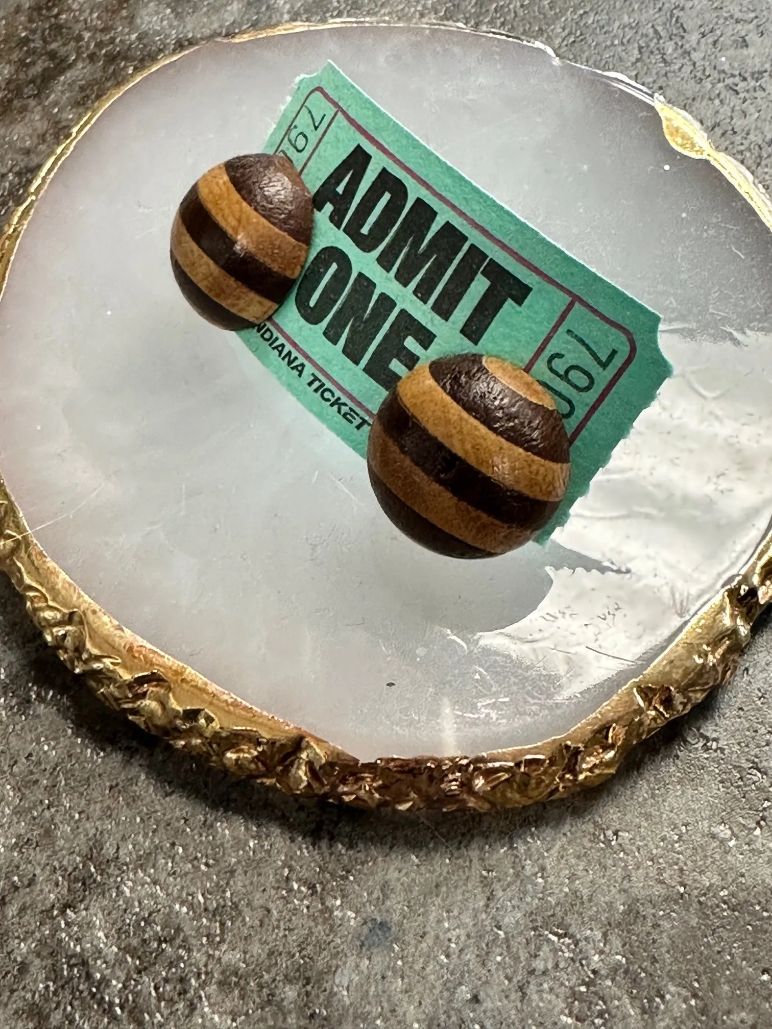 Vintage Wood Earrings