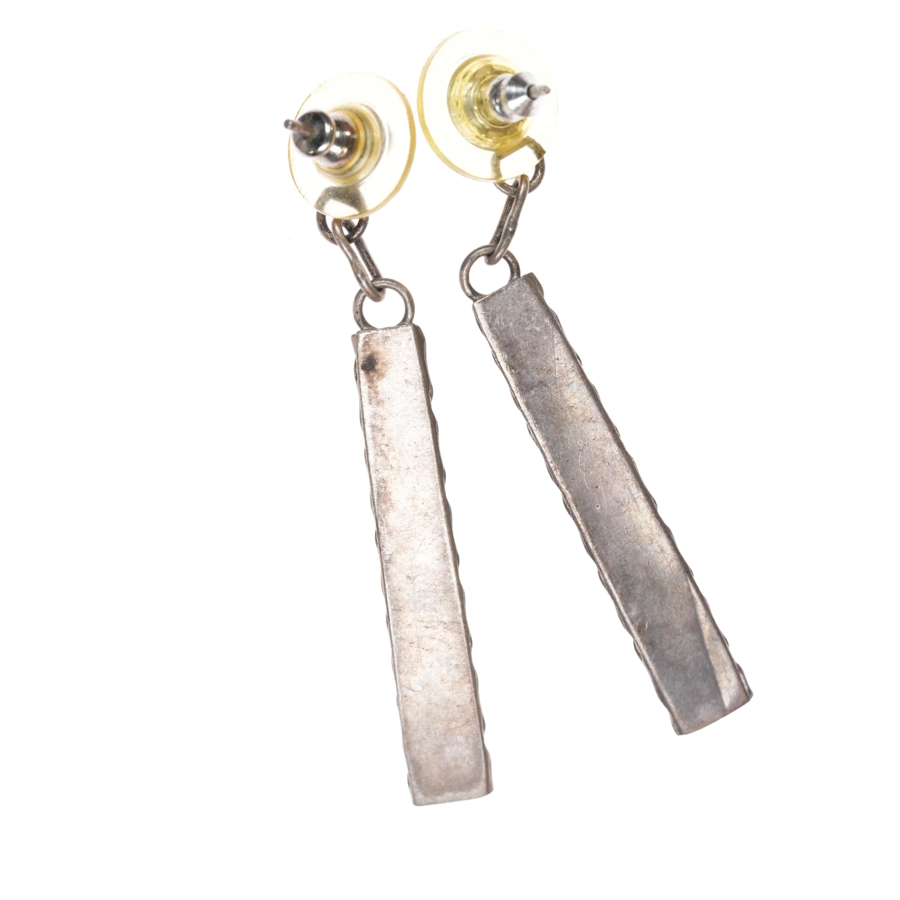 Vintage Zuni sterling inlay earrings b