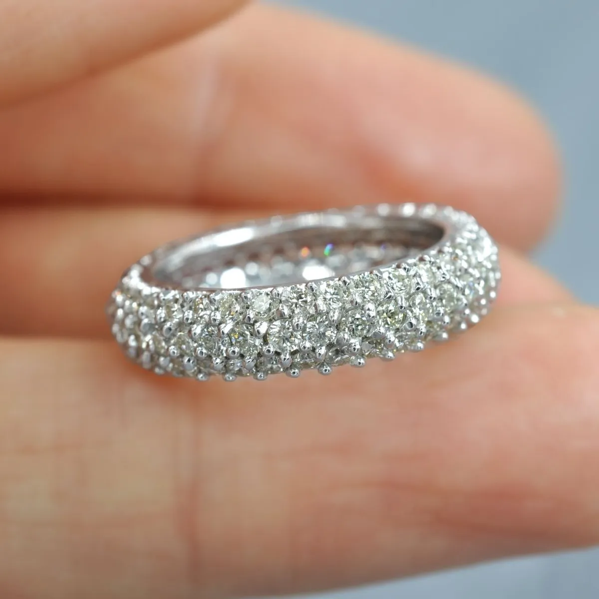VIP 2.50 CT Round Cut Diamond Eternity Ring in 14KT White Gold