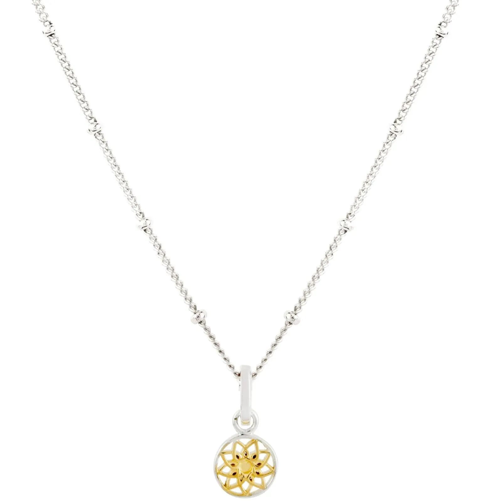 Vurchoo India Two Tone Floral Mandala Necklace