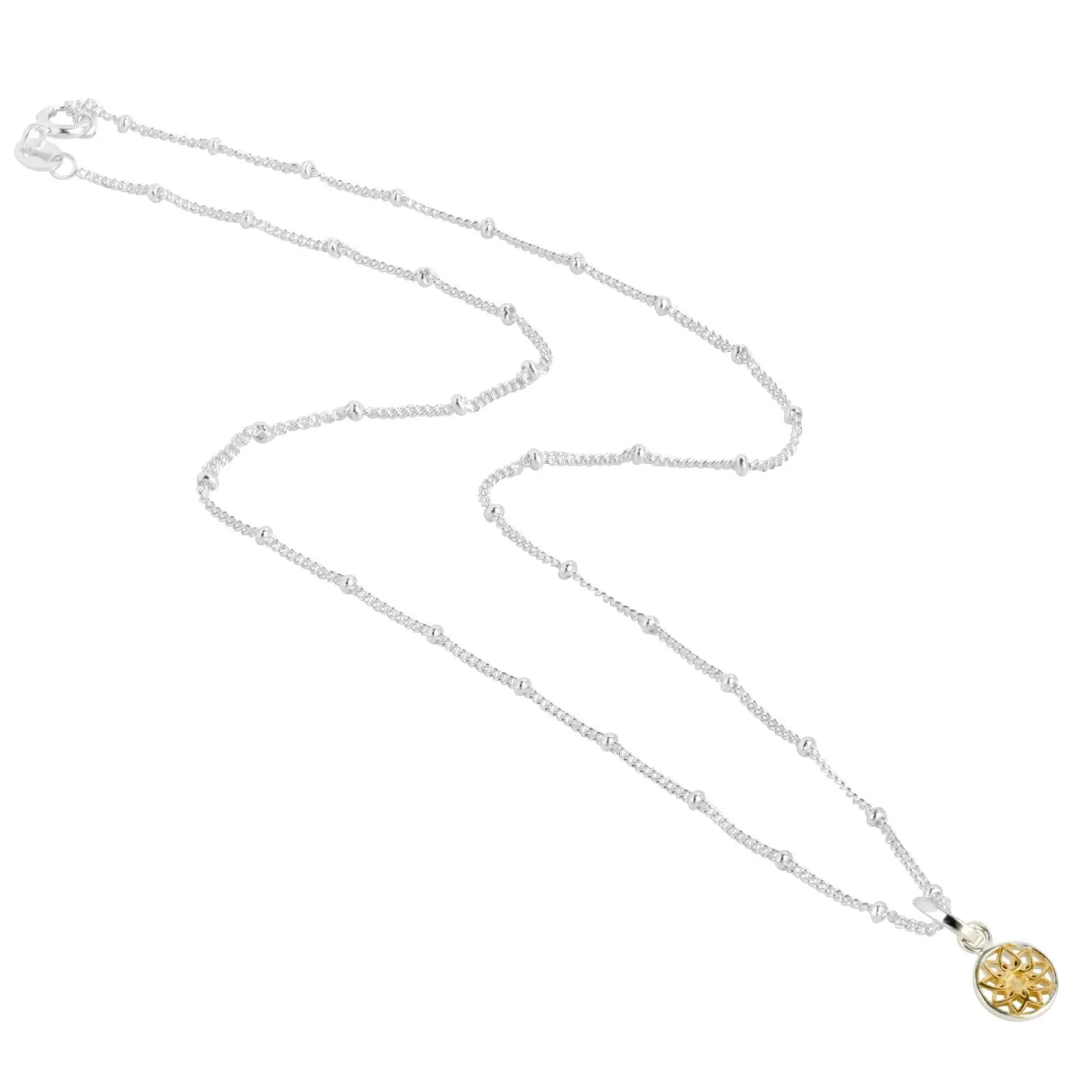 Vurchoo India Two Tone Floral Mandala Necklace