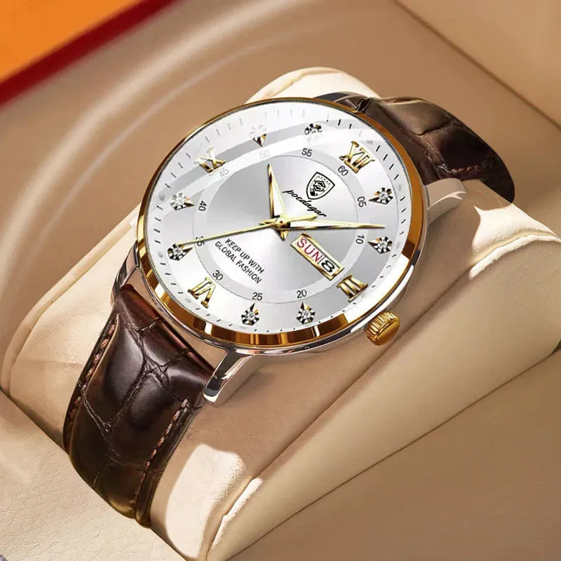 Waterproof glowing men's watch