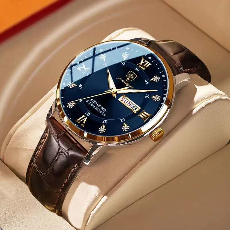 Waterproof glowing men's watch