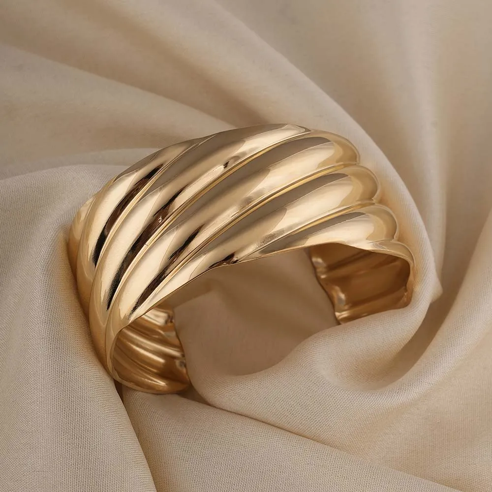 Wavy Gold Cuff Bracelet