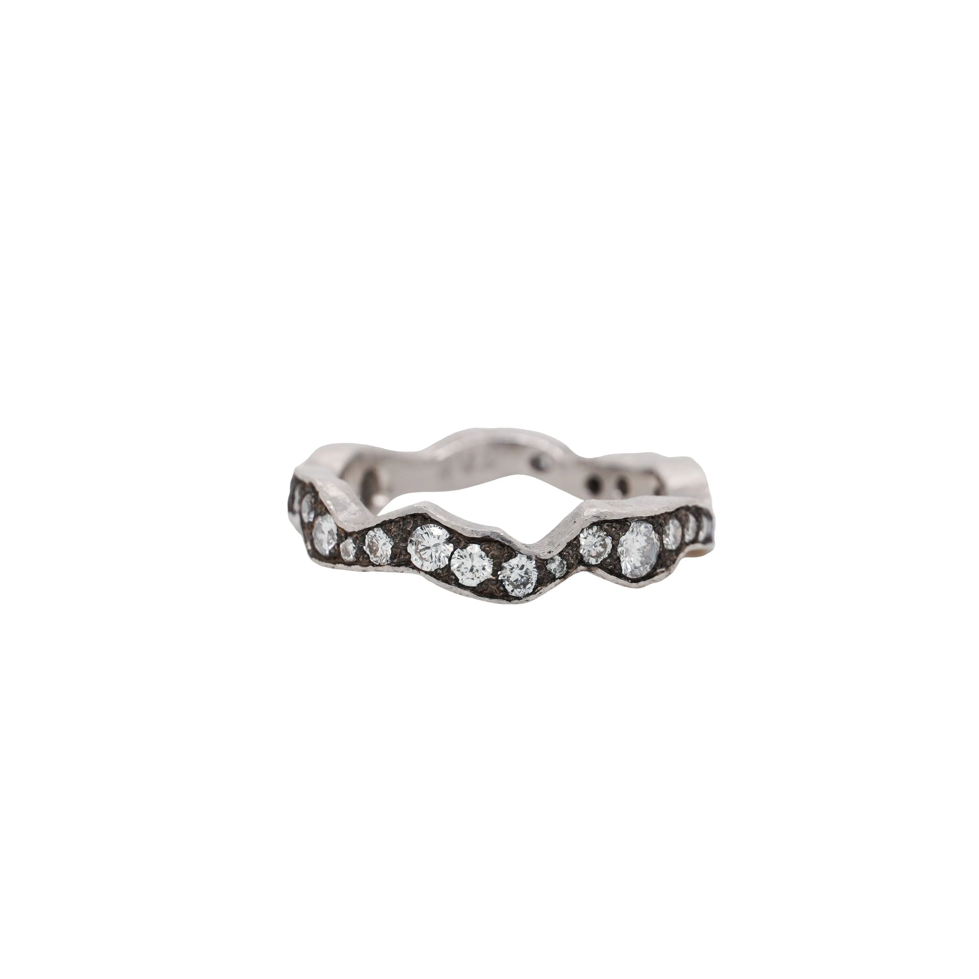 Wavy Platinum Diamond Eternity Band