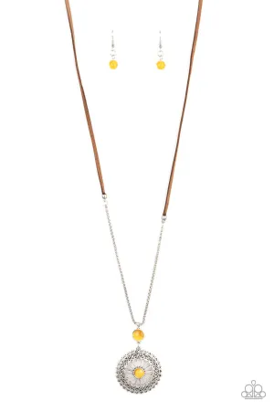 Where No MANDALA Has Gone Before Yellow Paparazzi Necklace