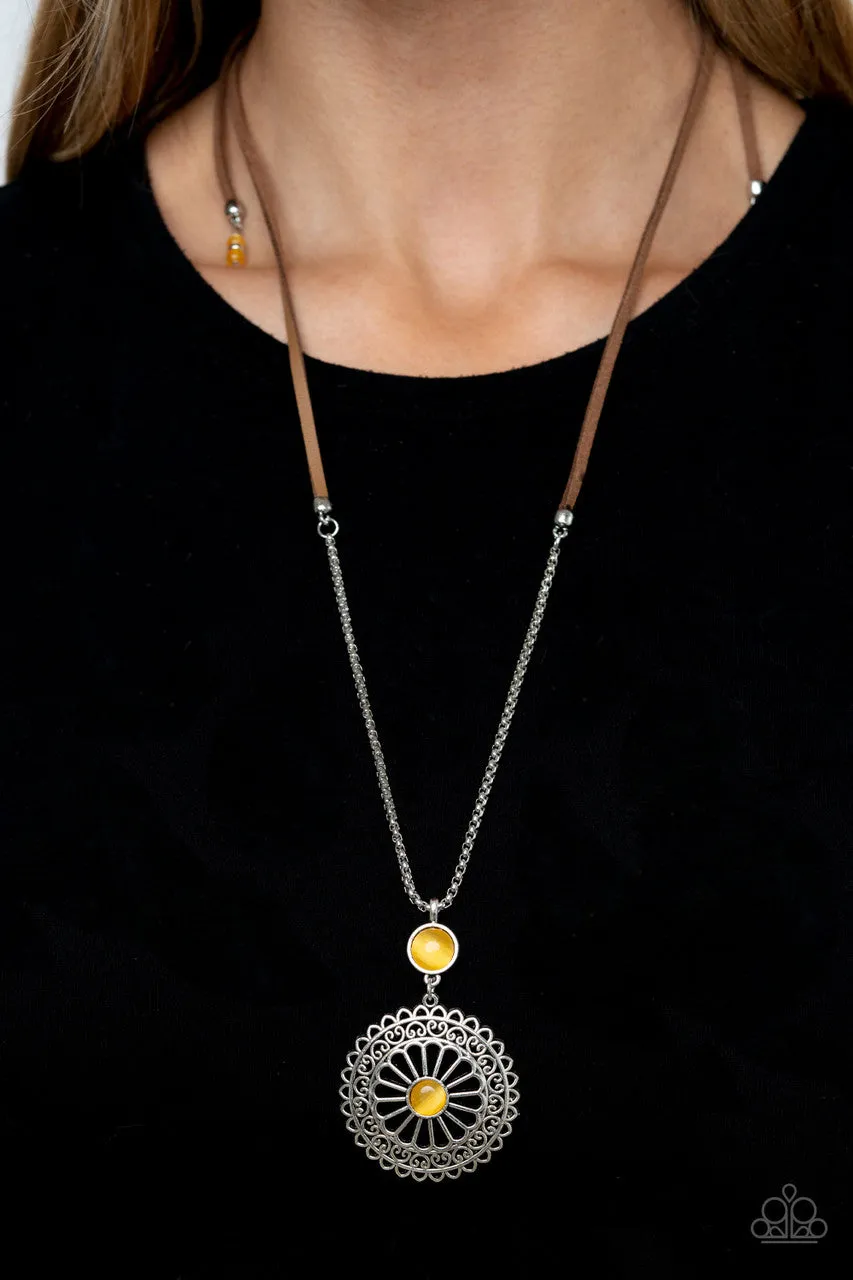 Where No MANDALA Has Gone Before Yellow Paparazzi Necklace