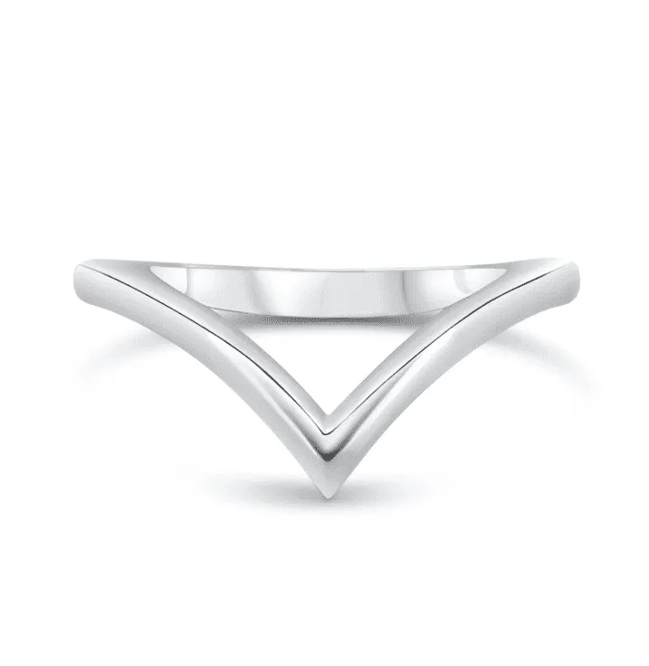 White Gold Wishbone Wedding Ring