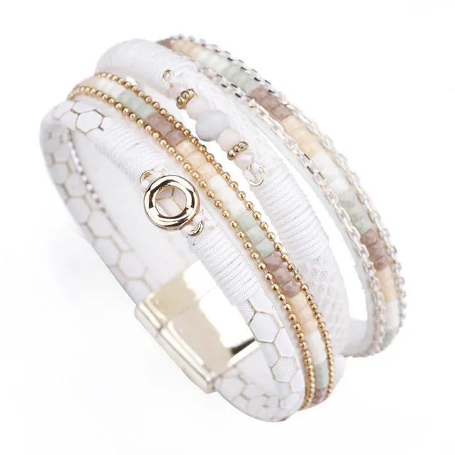 White Leather Bracelets for Women{VIP Gift}