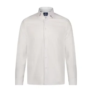 White on White Zigzag Print Long Sleeve Shirt