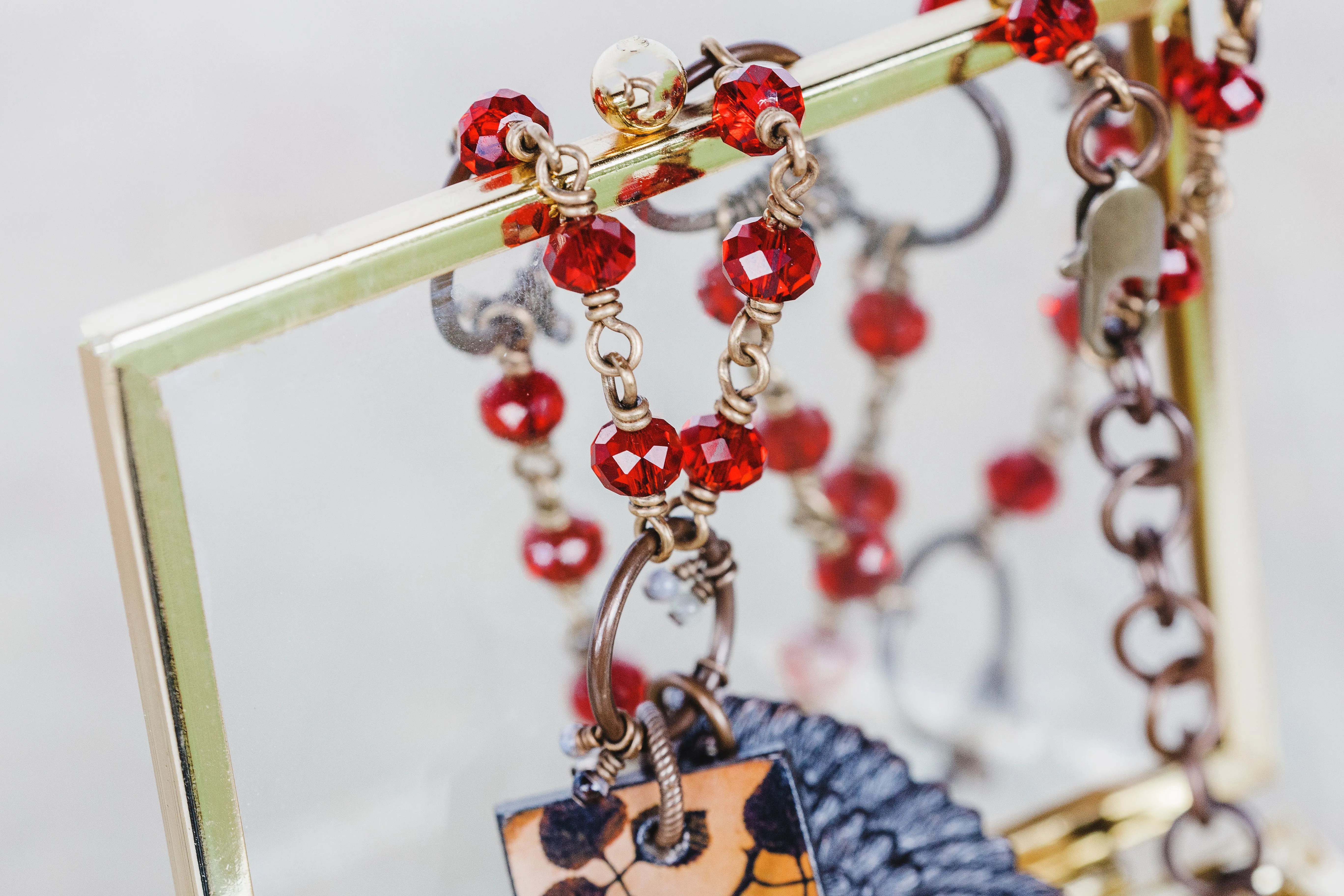 Wings and Roses Crystal Brass Necklace As Seen On The Vampire Diaries