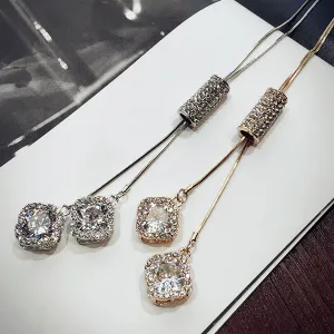 Women Pendant Necklaces Crystal Necklace Female Temperament All-match Long Paragraph Sweater Chain Pendant