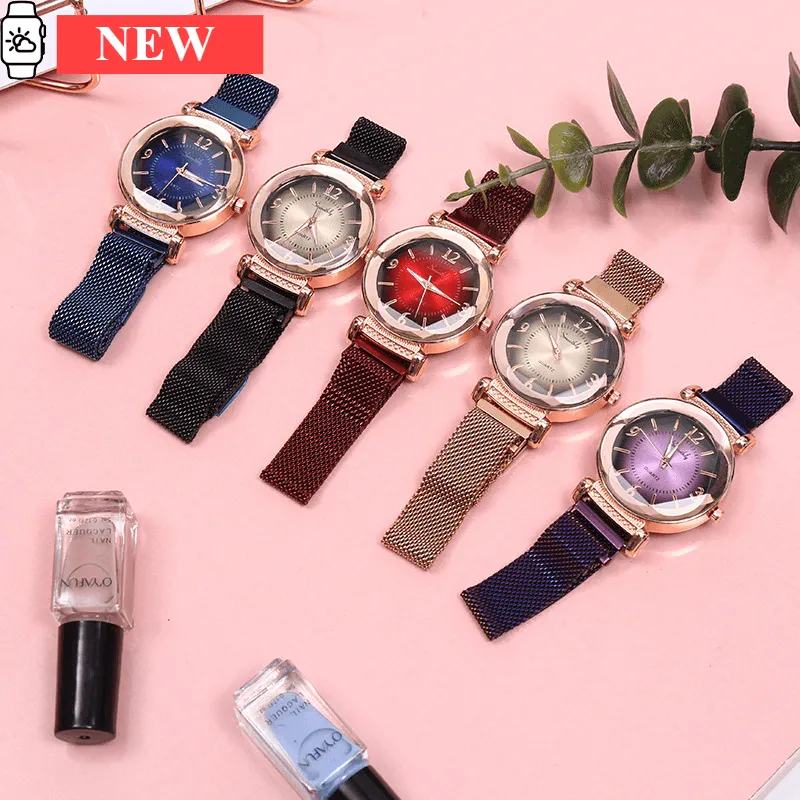 Women Watch Gradient Dial Milan Strap Luxury Fashion Ladies Watch Women Dress Watches Party Decoration Gifts For Women and Girls